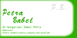 petra babel business card